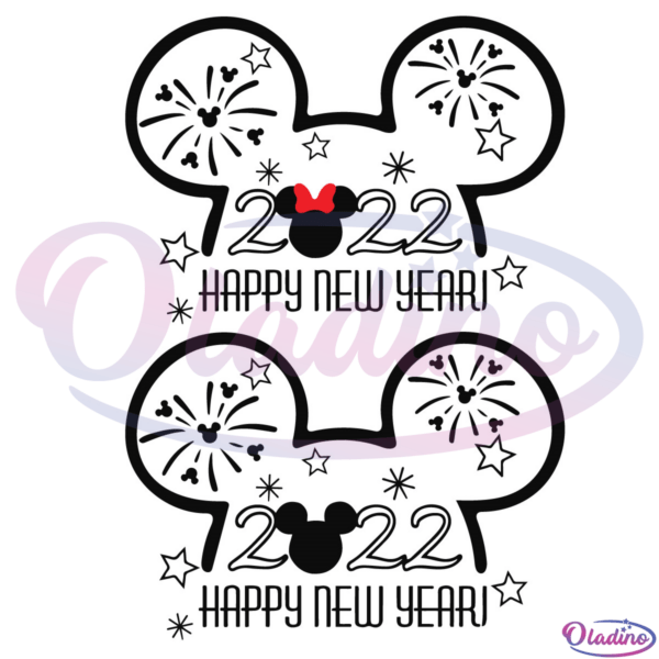 Disney Mouse Happy New Year 2022 Svg Bundle Digital File