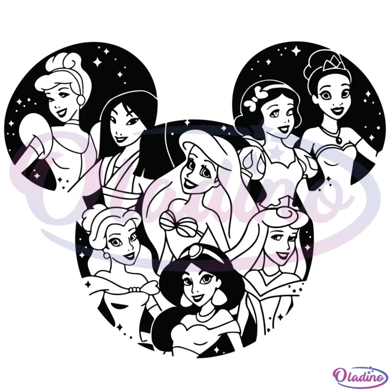 Disney Princess Mickey Head Svg Digital File