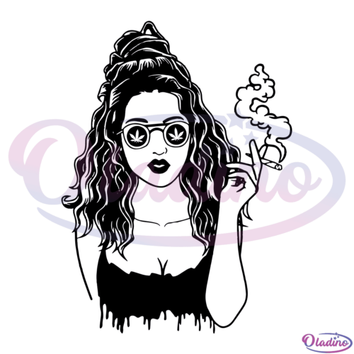 Dope Girl Smoking Weed Svg Digital