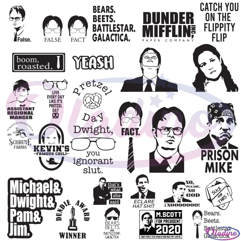 Dunder Mifflin Bundle Svg Digital File, Michael Svg, Dwight Svg