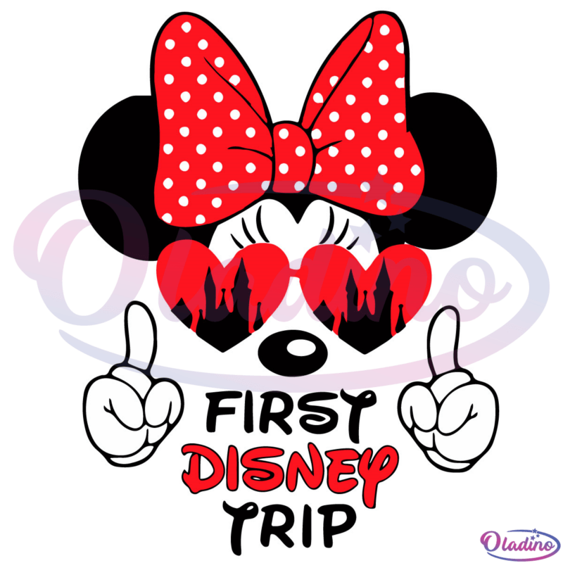 First Disney Trip Minnie Mouse SVG, Disney Heart Svg Digital File