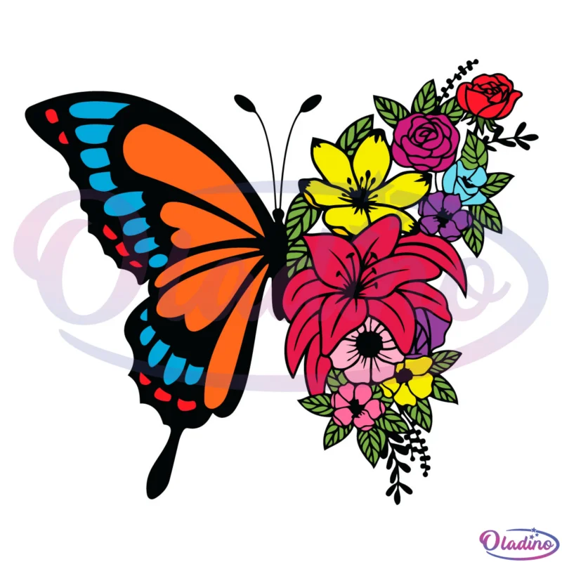 Flower Butterfly Svg Digital File