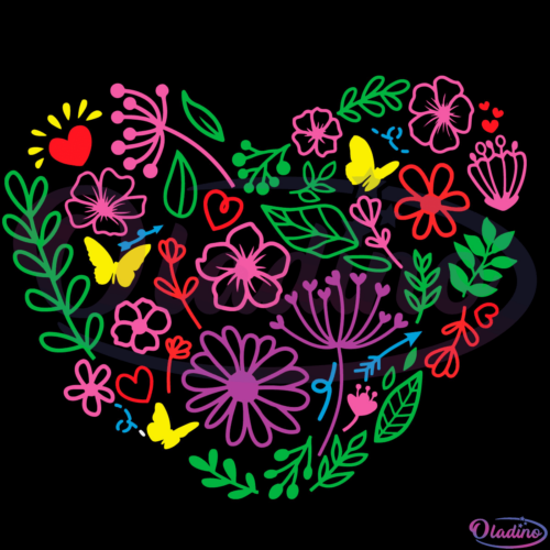 Flower Heart Svg Digital File