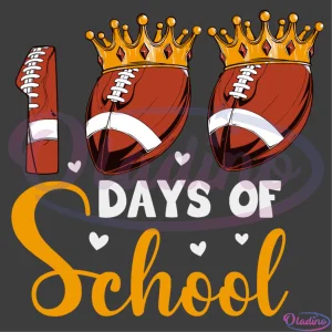 Football 100 Days of School Svg Digital File