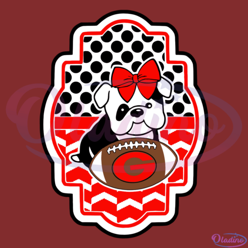 Georgia Bulldog Cute Bulldog With A Bow Digital File