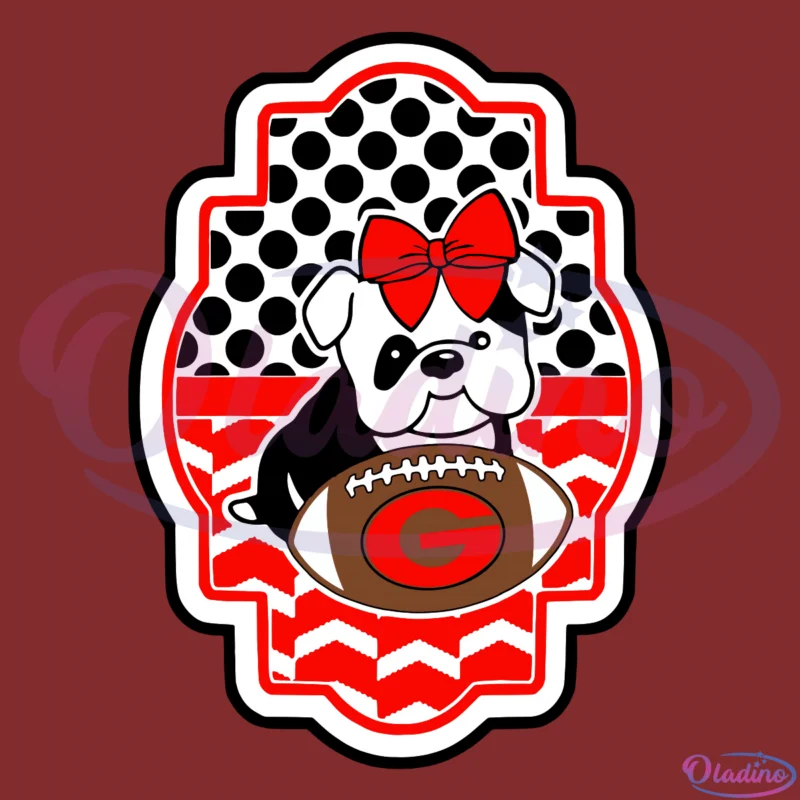 Georgia Bulldog Cute Bulldog With A Bow Digital File