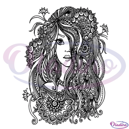 Girl Mandala SVG Flower Girl Digital Files