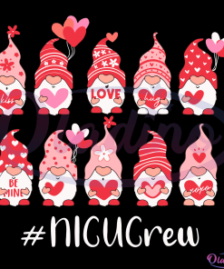 Gnome With Hearts NICU Crew Svg Digital File