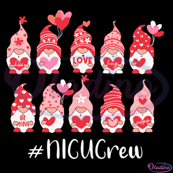 Gnome With Hearts NICU Crew Svg Digital File