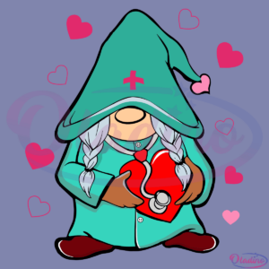 Gnomes Nurse Hearts Stethoscope Svg