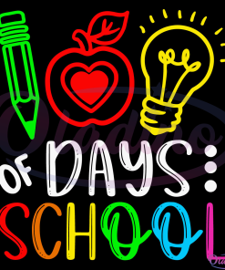Happy 100th Day Of School Svg Digital File, Back To School Svg