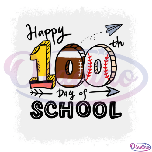 Happy 100th Day Of School Svg Digital File