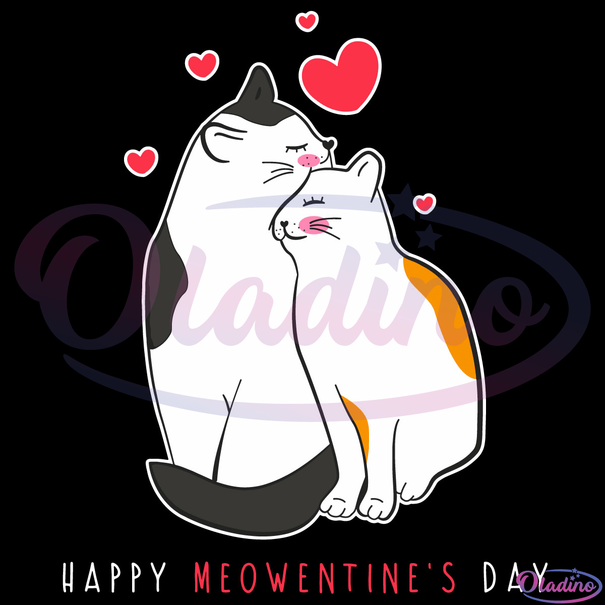 Happy Meowentines Day Valentine Kitten Love Couple Svg