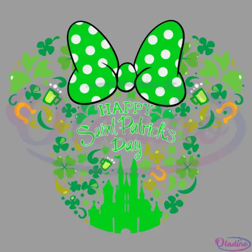 Happy St Patricks Day Disney Minnie Svg Digital File