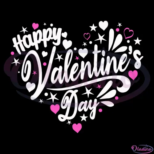 Happy Valentines Day Heart Design Svg