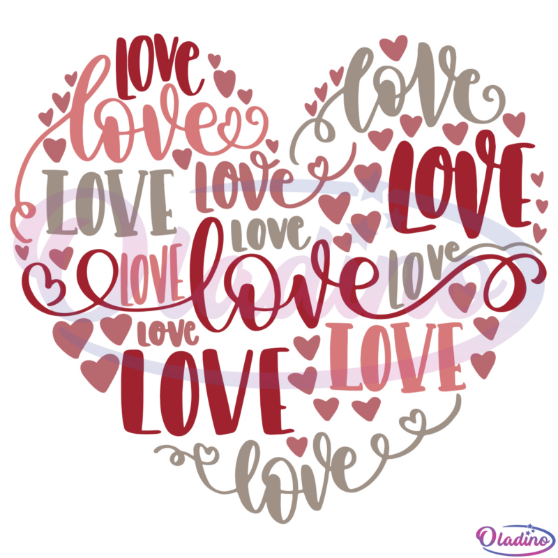 Heart Love SVG Digital File, Valentine Love Svg, Happy Valentine Day Svg