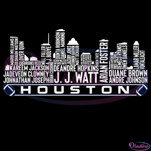 Houston Football City Skyline Svg Digital File, Houston City Svg
