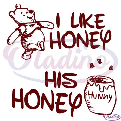 I Like Honey Pooh Couple Shirt Svg Digital File