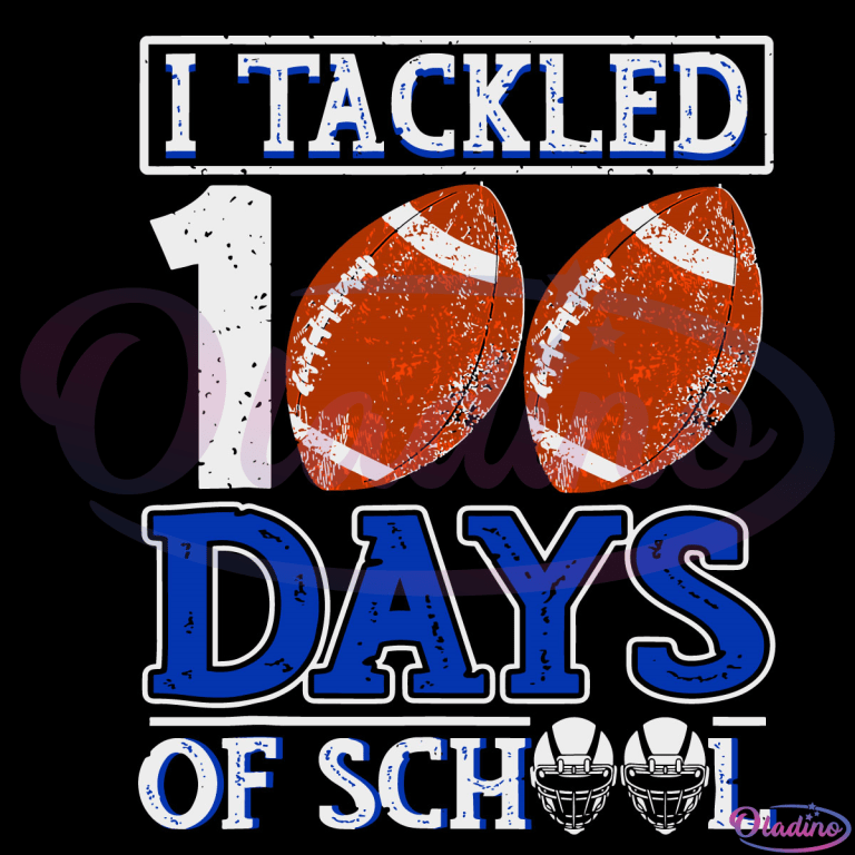 I Tackled 100 Days Of School Svg Digital File, 100 Days Football Svg ...