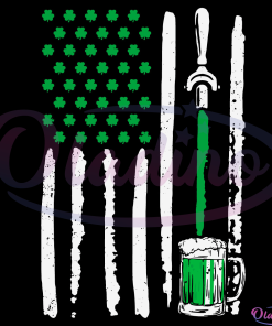 Irish American Flag Draft Beer Shamrock Svg Digital File, St.Patricks Day Svg