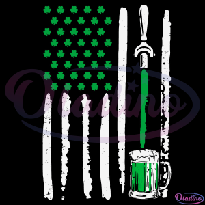 Irish American Flag Draft Beer Shamrock Svg Digital File, St.Patricks Day Svg