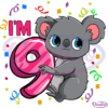 Kids 9Th Birthday Svg For Girls Koala Bear 9 Years Old Svg Digital File
