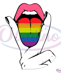 LGBT Pride Lesbian Tongue Svg Digital File, Rainbow Tongue LGBT Svg