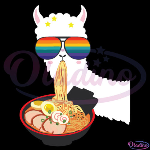 LLama Ramen Japanese Svg Digital File