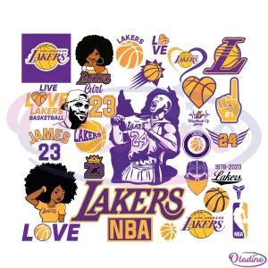 Lakers NBA Basketball Bundle Svg Digital File