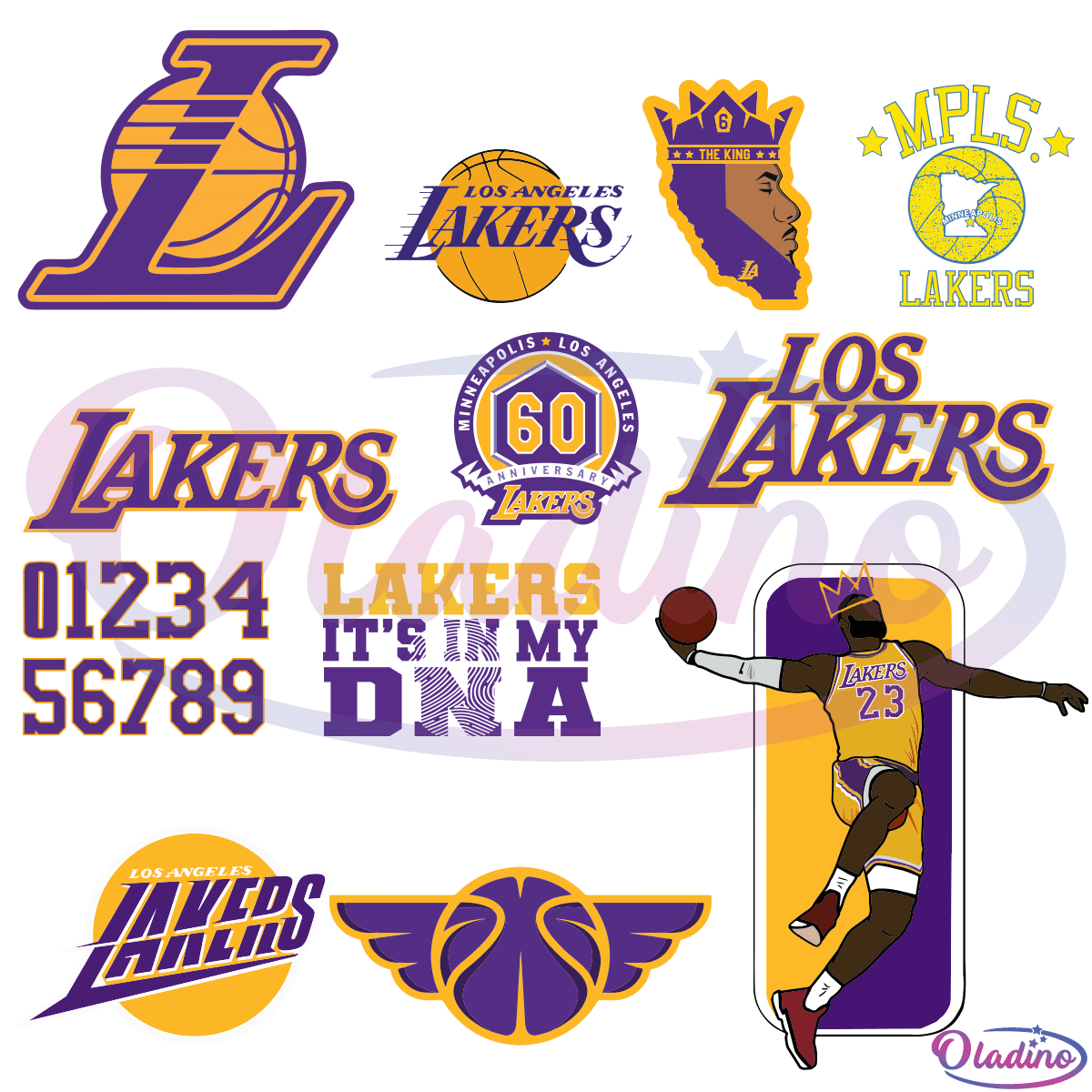 Lakers NBA Basketball Bundle Svg Digital File