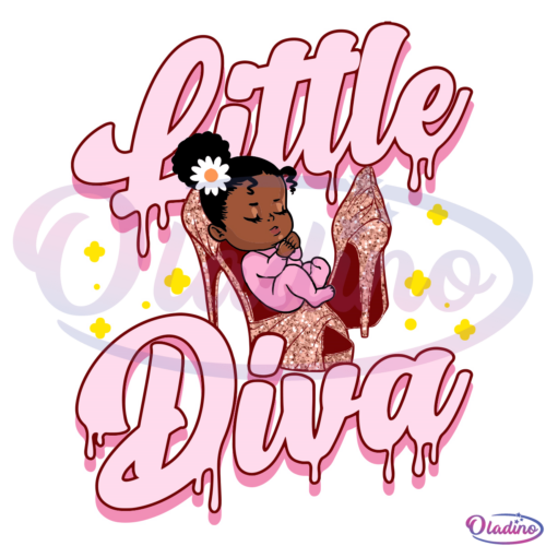 Little Diva Afro Baby Girl Sleeping Svg Digital File