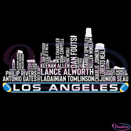 Los Angeles Football City Skyline Svg Digital File