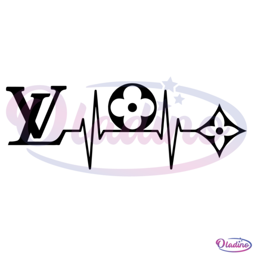 Louis Vuitton Black Heartbeat Svg Digital File