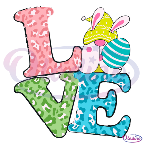 Love Easter Bunny Egg Gnome Svg Digital File