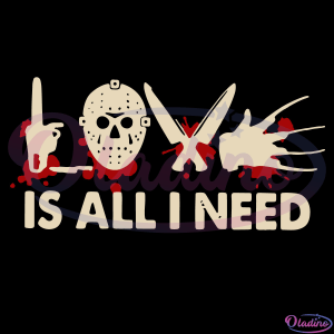 Love is all I need Jason Voorhees Face Svg