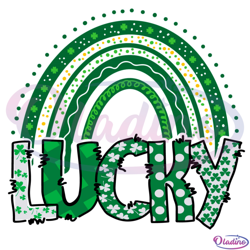 Lucky Rainbow St Patricks Day Svg Digital File