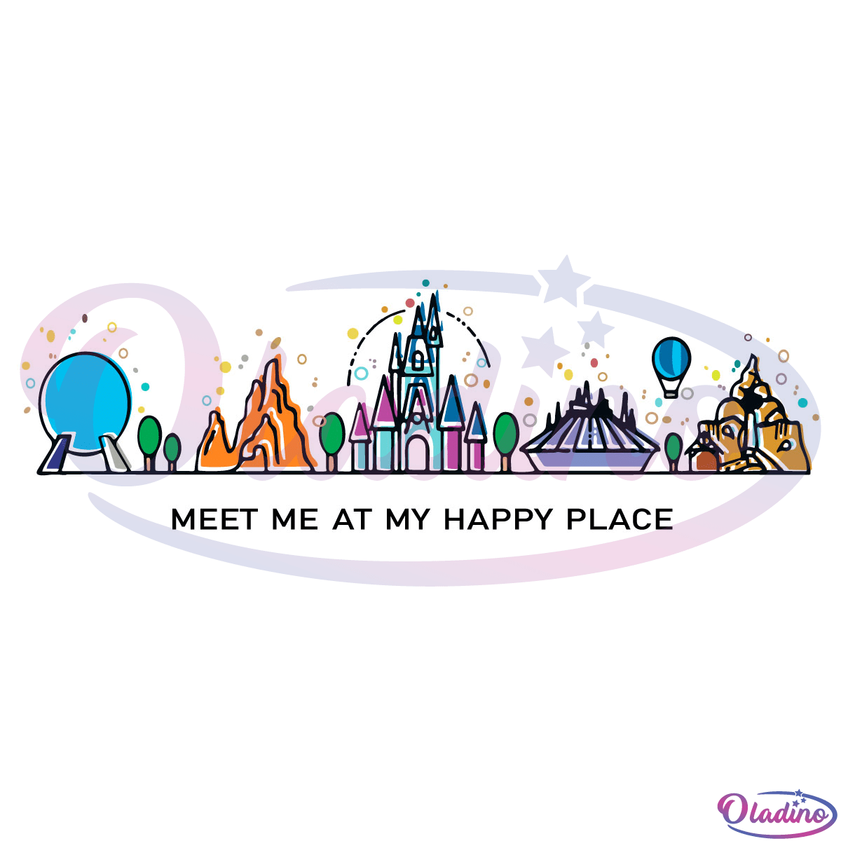 Meet Me At My Happy Place Svg Digital File, Disney Place Svg