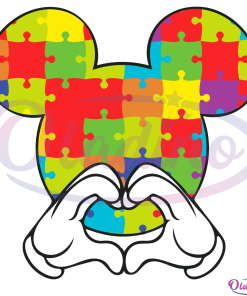 Mickey Head Autism Love Svg, Autism Awareness Mickey Svg Digital File