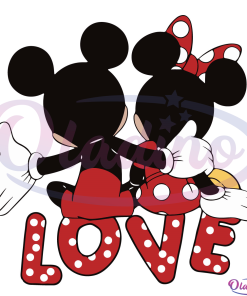 Mickey Minnie Love Svg Digital File, Valentine Svg, Mickey Mouse Svg