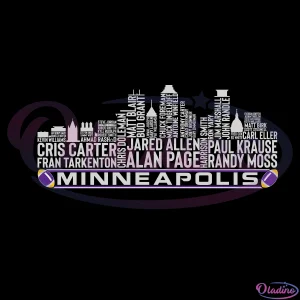 Minneapolis Football Team All Time Legends SVG Digital