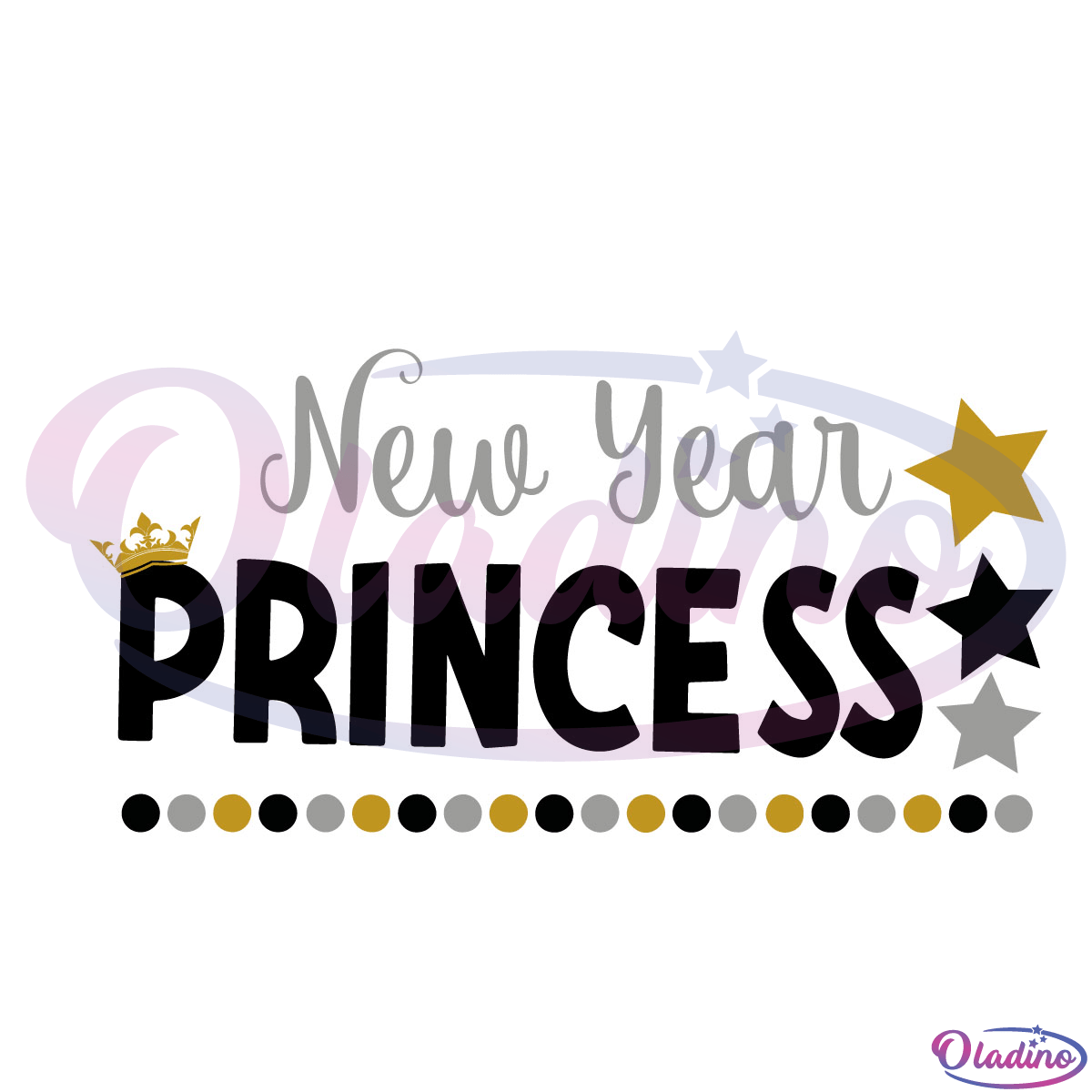 New Year Princess Svg Digital File, Happy New Year Svg, Family Svg-Oladino