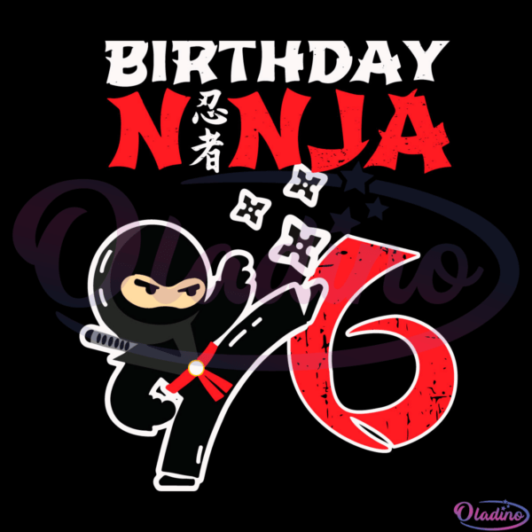 Ninja Party Favors Birthday Party Svg, 6 Years Old Birthday Boy Svg