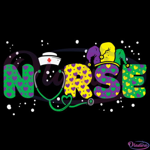 Nurse Mardi Gras Svg Digital File