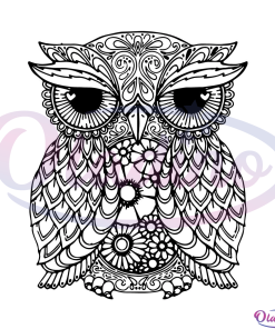 Owl Mandala SVG Digital File, Owl Zentangle SVG, Mandala Animals SVG