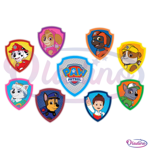 Paw Patrol Logo Cupcake Toppers Bundle Svg Digital File