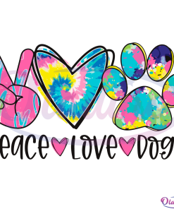 Peace Love Dogs Tie Dye Svg Digital File