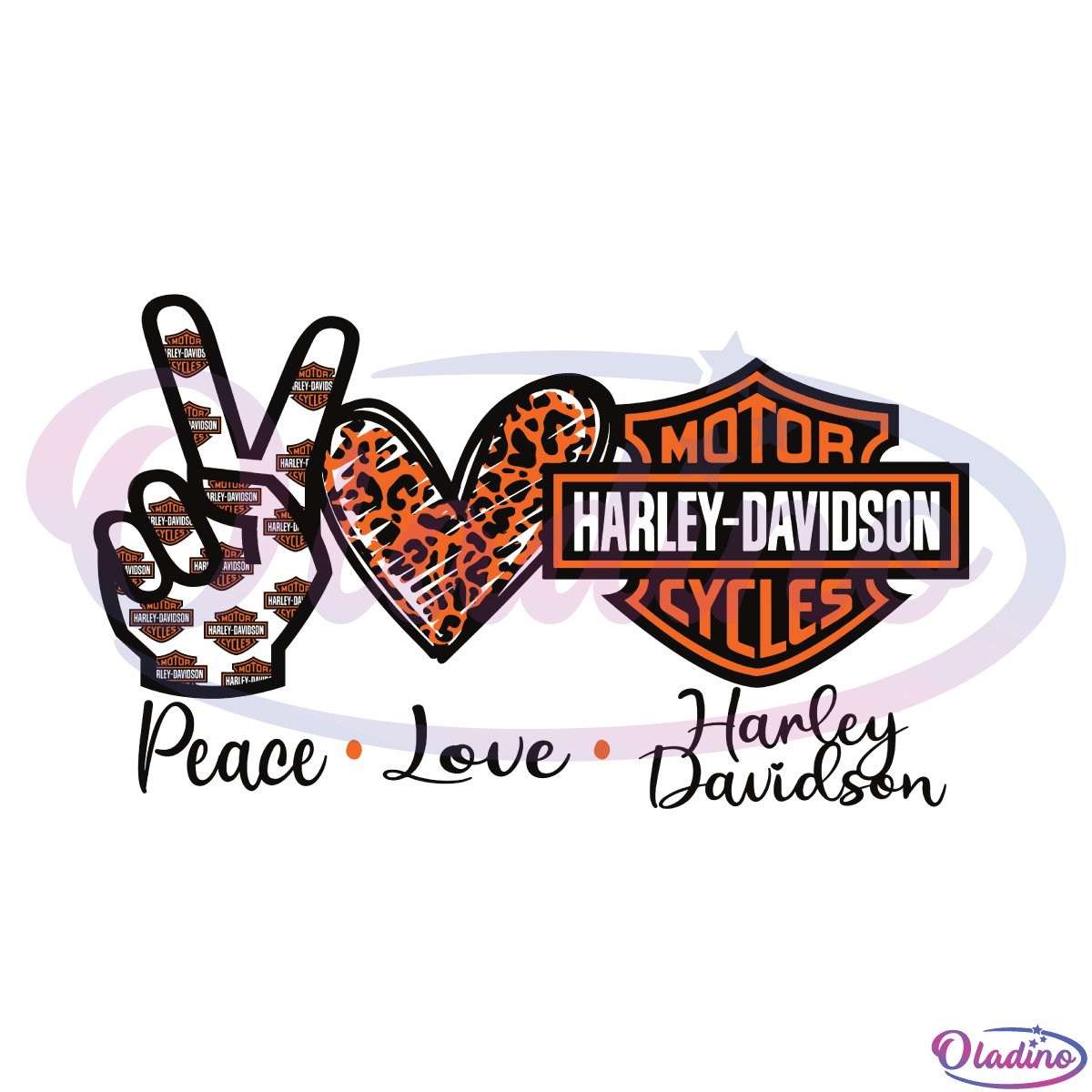 Peace Love Harley Davidson Svg Digital File