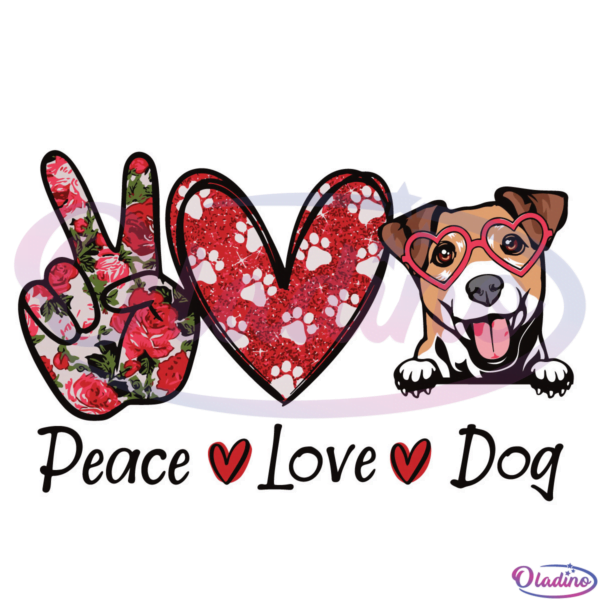 Peace Love Jack Russell Terrier Dog Lovers Svg Digital File
