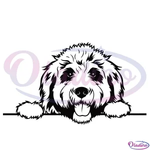 Peeking goldendoodle Svg