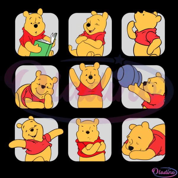 Pooh Moods Winnie the Pooh Svg Digital File, Disney The Pooh Svg